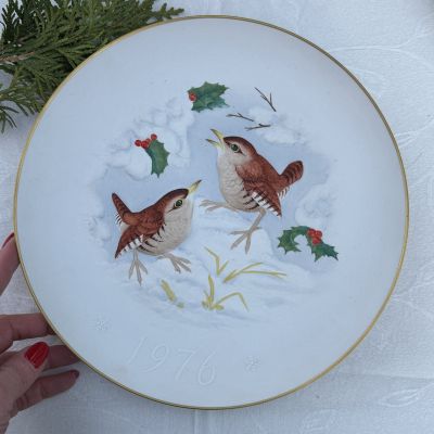 Тарелка панно Hutchenreuther Птицы 26 см фарфор Германия 1976 г.