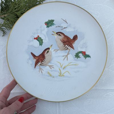 Тарелка панно Hutchenreuther Птицы 26 см фарфор Германия 1976 г.