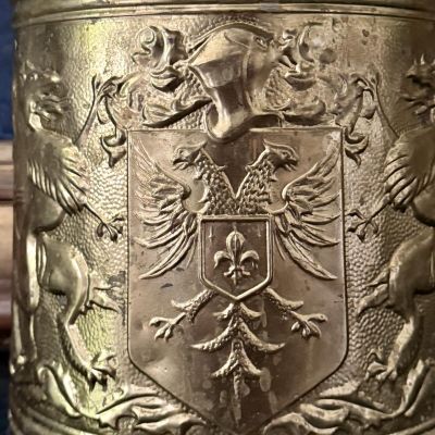 Кашпо Геральдика 23 см латунь Англия