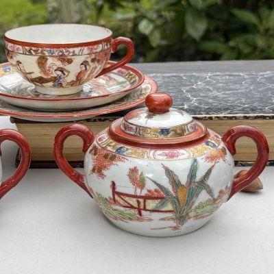 Сахарница Гейши за столом 14 см фарфор Япония