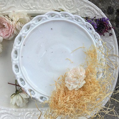 Тарелка стекло с ажурным резным краем, Швеция