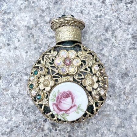 Флакон для духов Роза 6 см с закручивающейся крышкой  и аппликатором