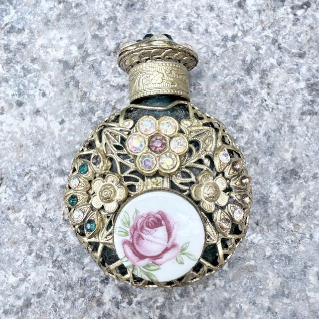 Флакон для духов Роза 6 см с закручивающейся крышкой и аппликатором