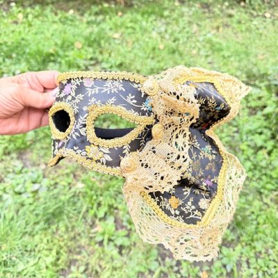 Маска венецианская 30 см Золотое кружево