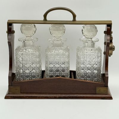 Бар Тантал 19 век хрусталь латунь дерево без ключика