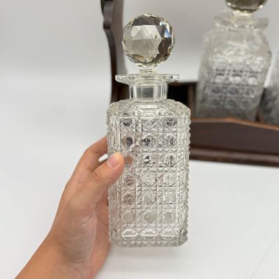 Бар Тантал 19 век хрусталь латунь дерево без ключика