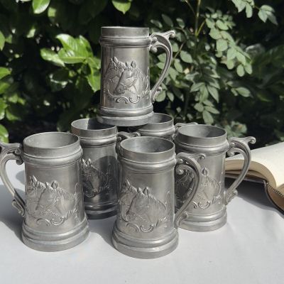 Кружка пивная Лошади 300 мл олово