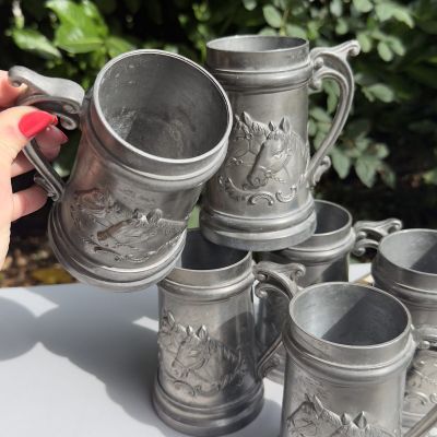 Кружка пивная Лошади 300 мл олово