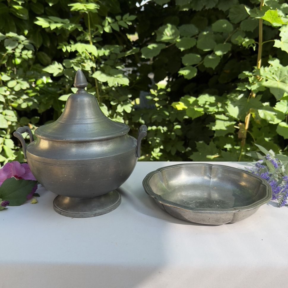 Супница ручной работы 23 см олово Франция