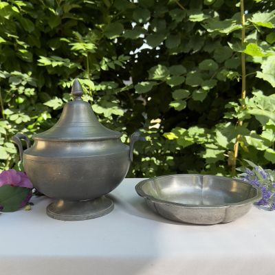 Супница ручной работы 23 см олово Франция