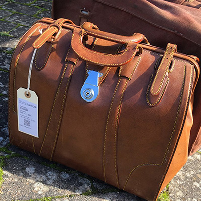 Саквояж чемодан  сумка кожа с ремешками