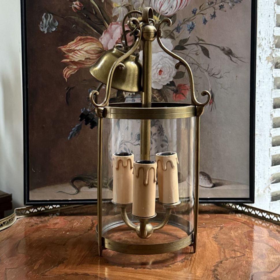 Люстра на три лампы 45см Франция латунь 