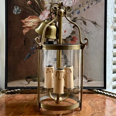 Люстра на три лампы 45см Франция латунь 