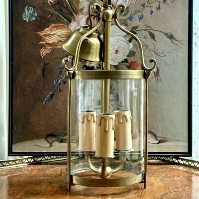 Люстра на три лампы 45см Франция латунь 