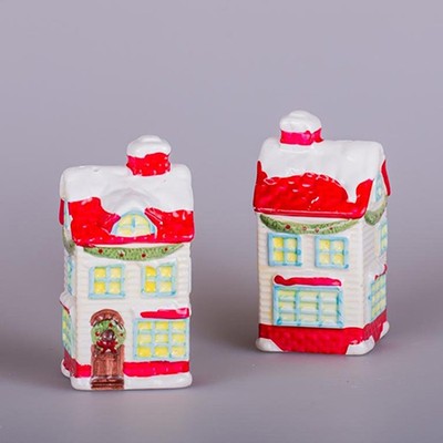 Солонка и перечница набор праздничные домики