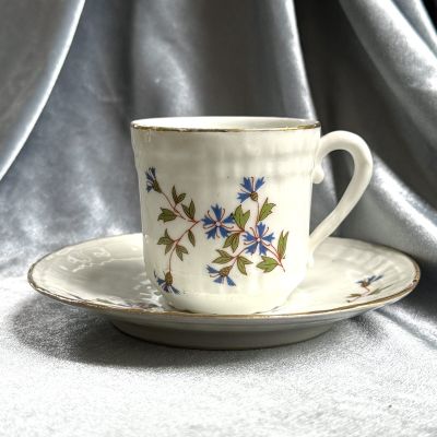 Кофейная пара Васильки 130 мл фарфор Франция