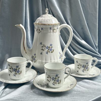 Кофейная пара Васильки 130 мл фарфор Франция