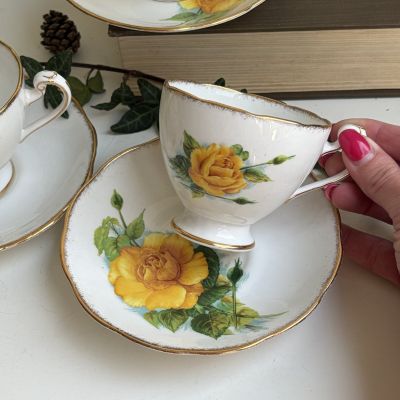 Чайная пара Roslyn Wheatcroft Roses 200 мл Англия 