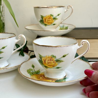 Чайная пара Roslyn Wheatcroft Roses 200 мл Англия 