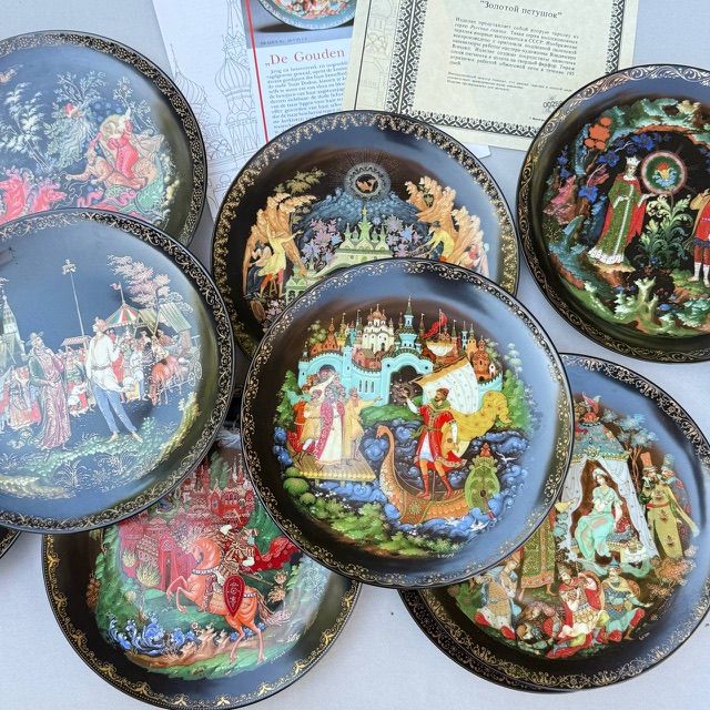 Предзаказ Тарелка Палех Русские сказки Серебряное копытце 20 см фарфор 1990 г Bradex