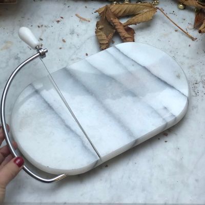 Доска разделочная с резаком мрамор