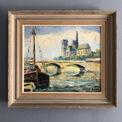 Картина 50х45 см холст масло Пристань