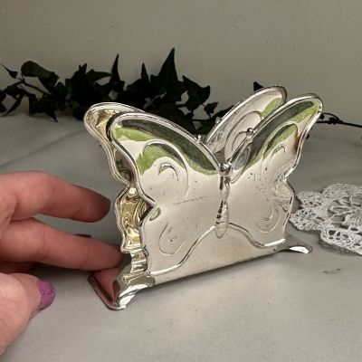 Подставка под салфеток Бабочка 11 см серебрение
