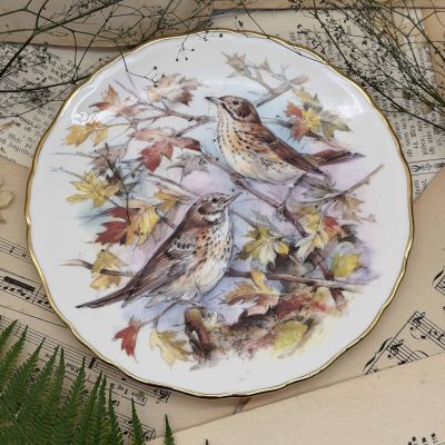 Тарелка декоративная Royal Albert Garden Birds 22 см Англия 1989