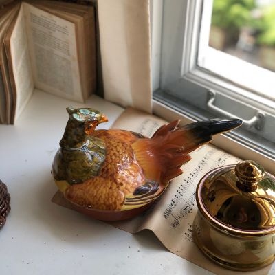 Форма для запекания с крышкой Фазан керамика