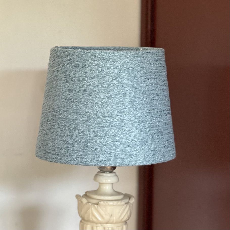 Абажур голубой 23 см ткань рогожка