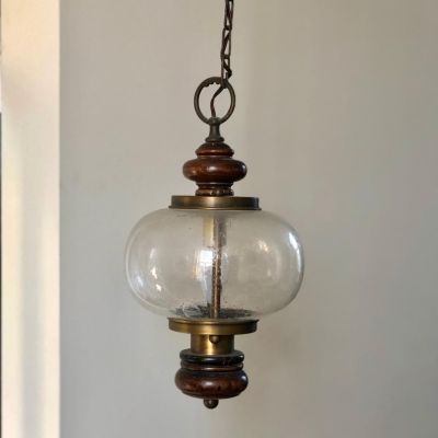 Лампа винтажная, дерево-латунь, Голландия