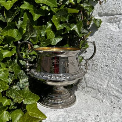 Сахарница с ручками 16 см мельхиор