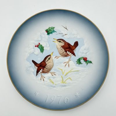 Тарелка панно Hutchenreuther Птицы 26 см фарфор Германия 1976 г.