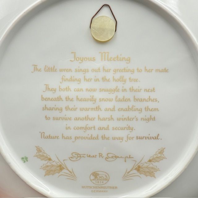 Тарелка панно Hutchenreuther Птицы 26 см фарфор Германия 1976 г.