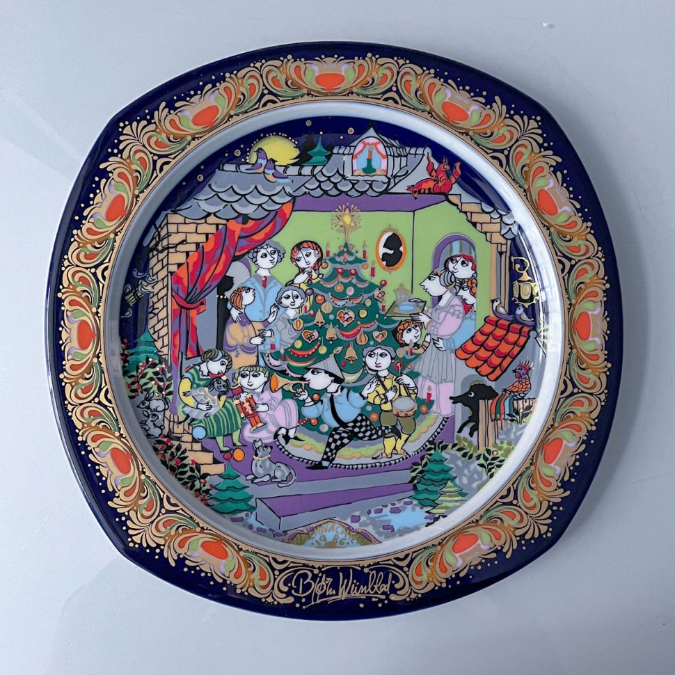 Тарелка Rosenthal Рождественские песни 28 см фарфор Германия 1986 г.  