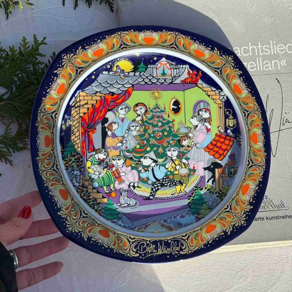 Тарелка Rosenthal Рождественские песни 28 см фарфор Германия 1986 г.  