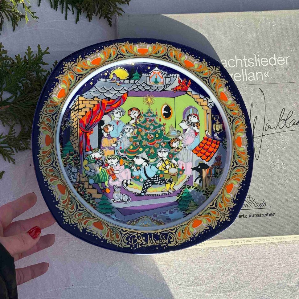 Тарелка Rosenthal Рождественские песни 28 см фарфор Германия 1986 г.  