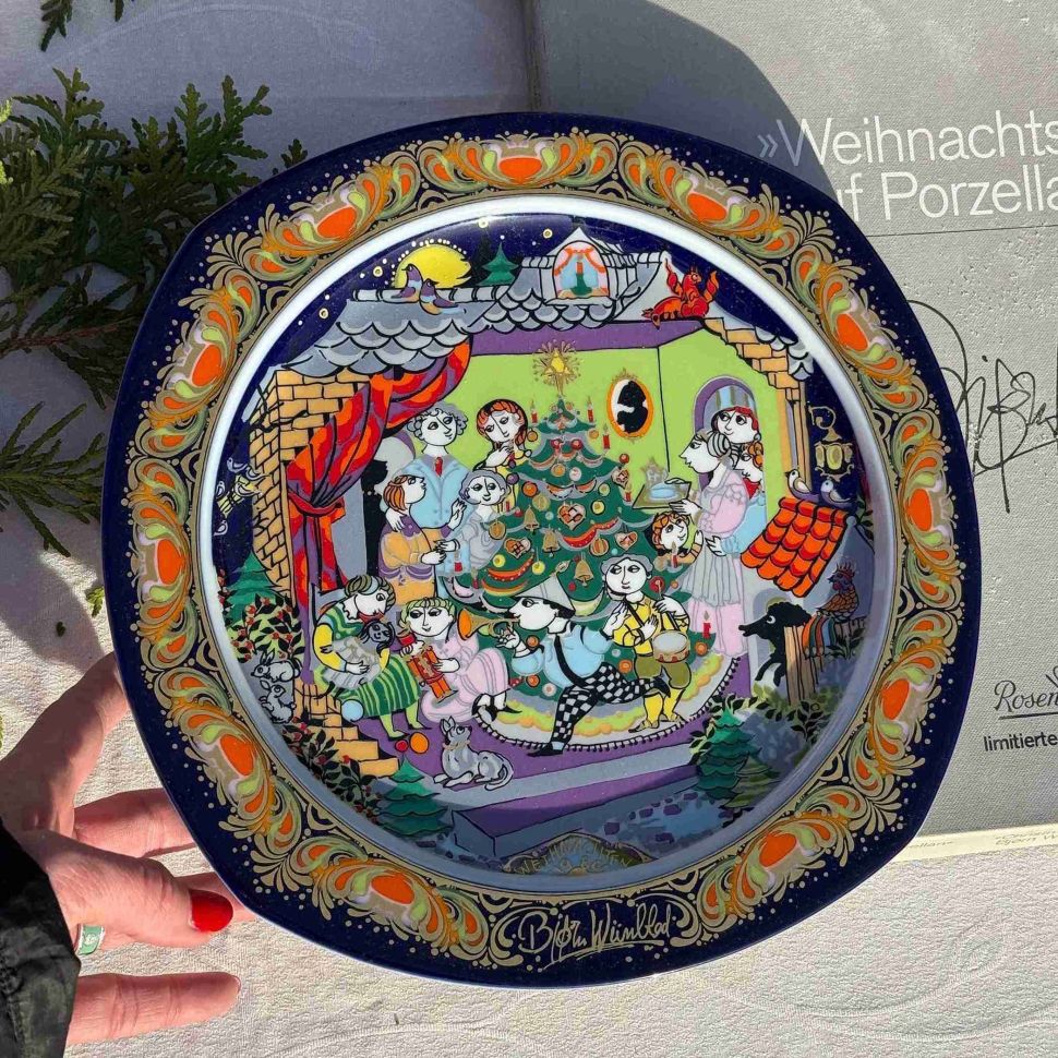 Тарелка Rosenthal Рождественские песни 28 см фарфор Германия 1986 г.  