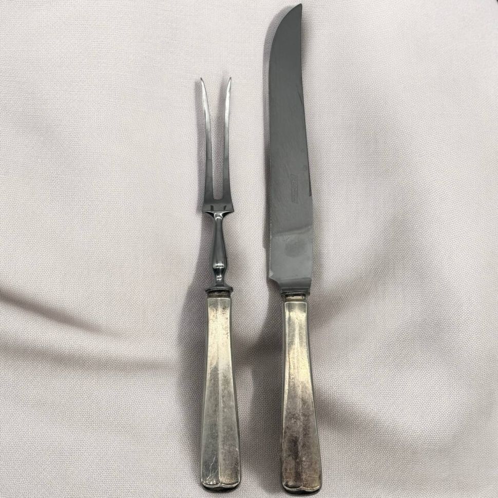 Набор вилка нож для мяса GERO серебрение и сталь Голландия