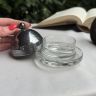 Икорница 8 см стекло сталь серебрение
