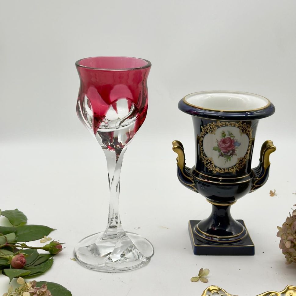 Ваза Бокал 25 см накладной хрусталь