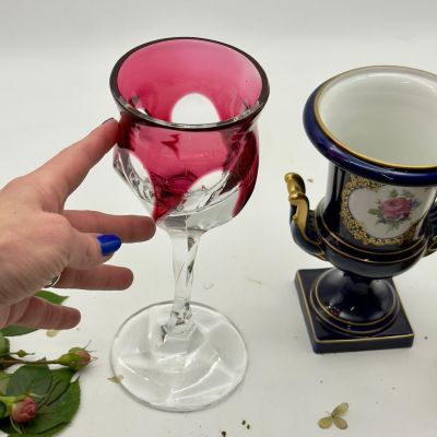 Ваза Бокал 25 см накладной хрусталь