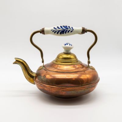 Чайник 1,7л медь, латунь, керамика Голландия