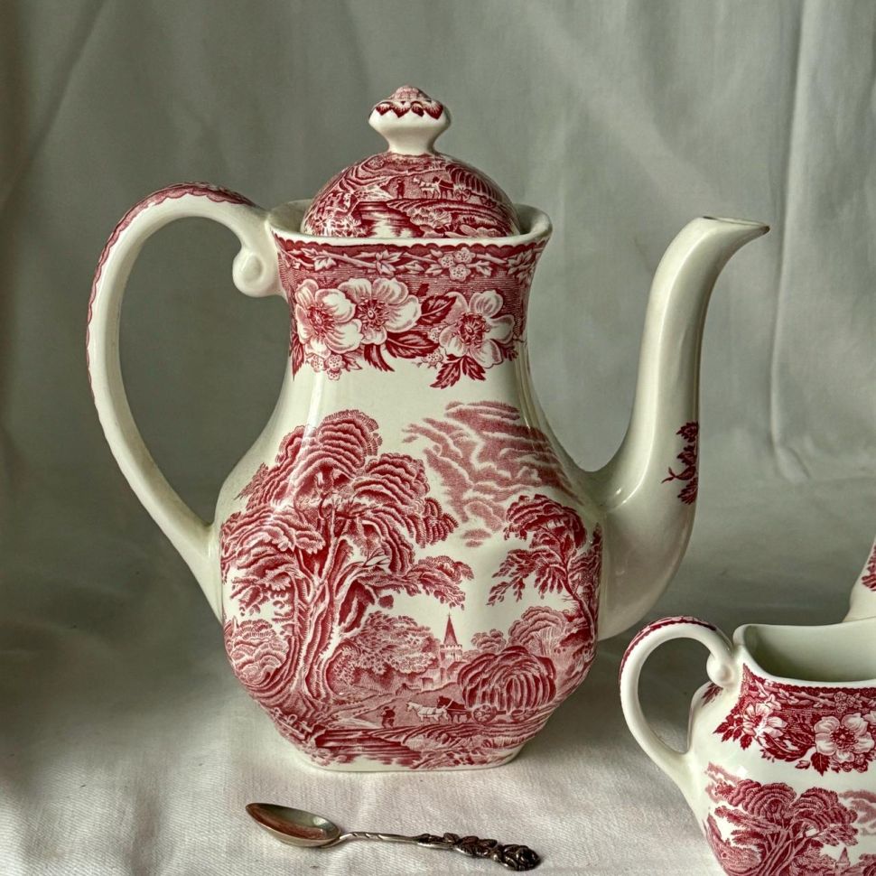 Чайник Enoch Wedgwood Woodland 1,2 л красный Англия реставрация