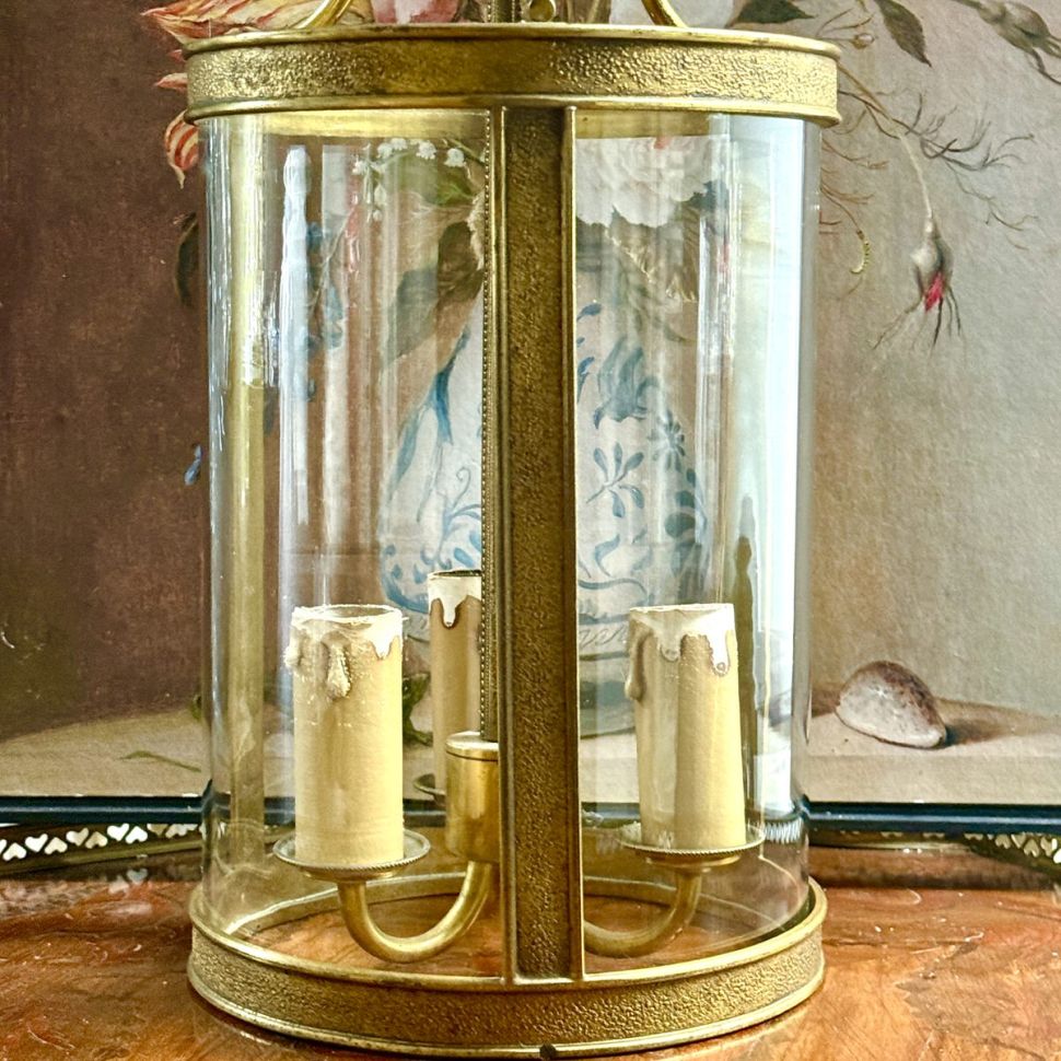 Люстра на три лампы 69 см Франция латунь 