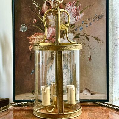 Люстра на три лампы 69 см Франция латунь 