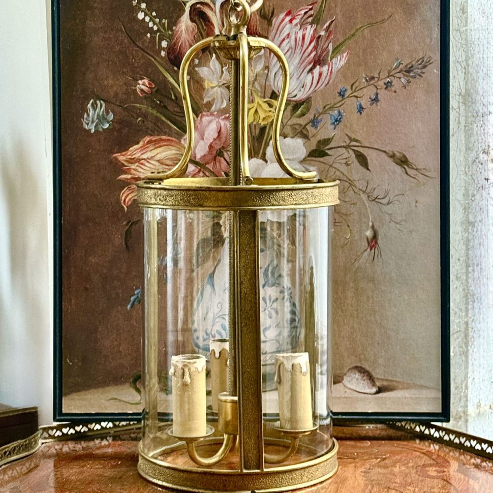 Люстра на три лампы 69 см Франция латунь 