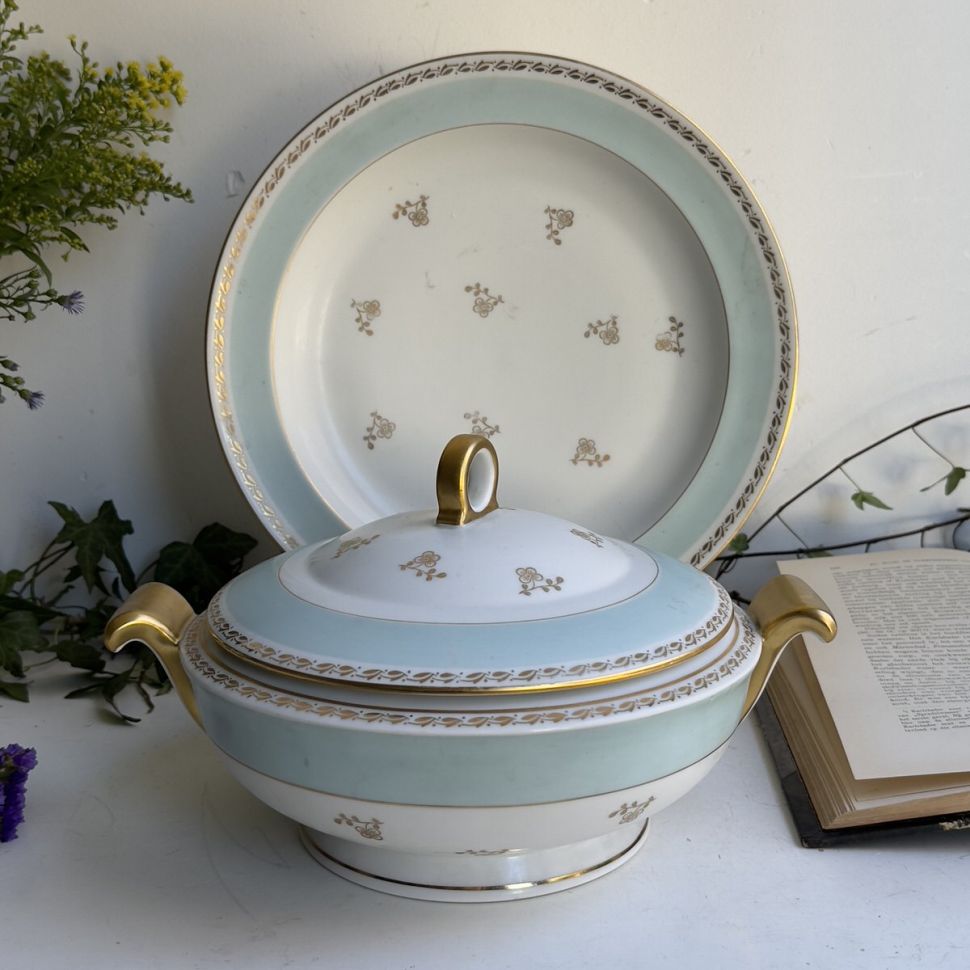 Супница террин Limoges 2,5 л тиффани фарфор позолота Франция