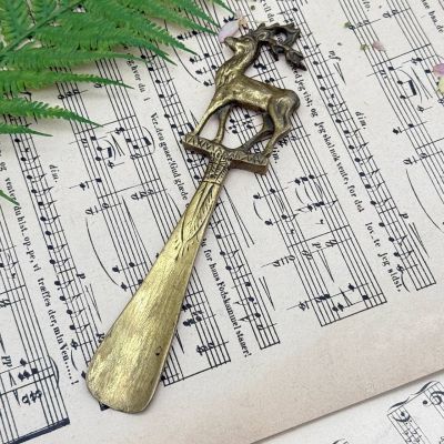 Ложка обувная Олень 18 см латунь