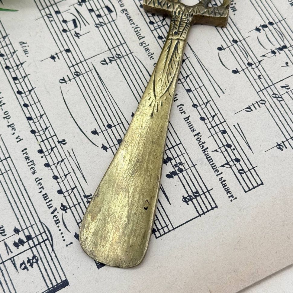 Ложка обувная Олень 18 см латунь